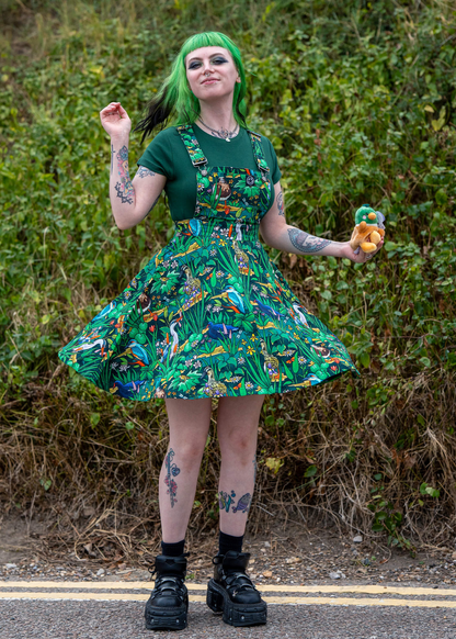 Rebel Romance - Pond Birds Flared Pinafore