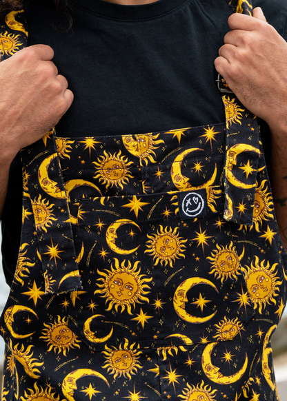 Rebel Romance - Celestial Sun and Moon Stretch Dungarees