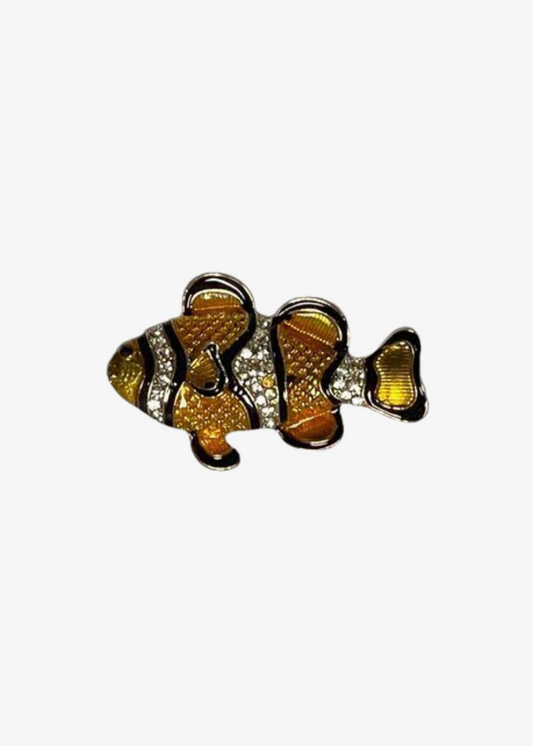 The Edit - Enamel Fill Orange Clown Fish Brooch
