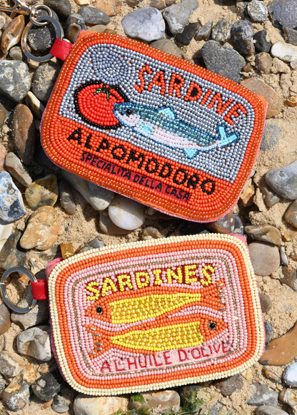 My Doris - Sardine And Tomato Beaded Keyring Pouch