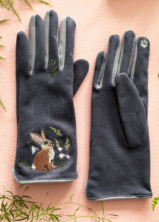 House of Disaster - Secret Garden Embroidered Rabbit Gloves