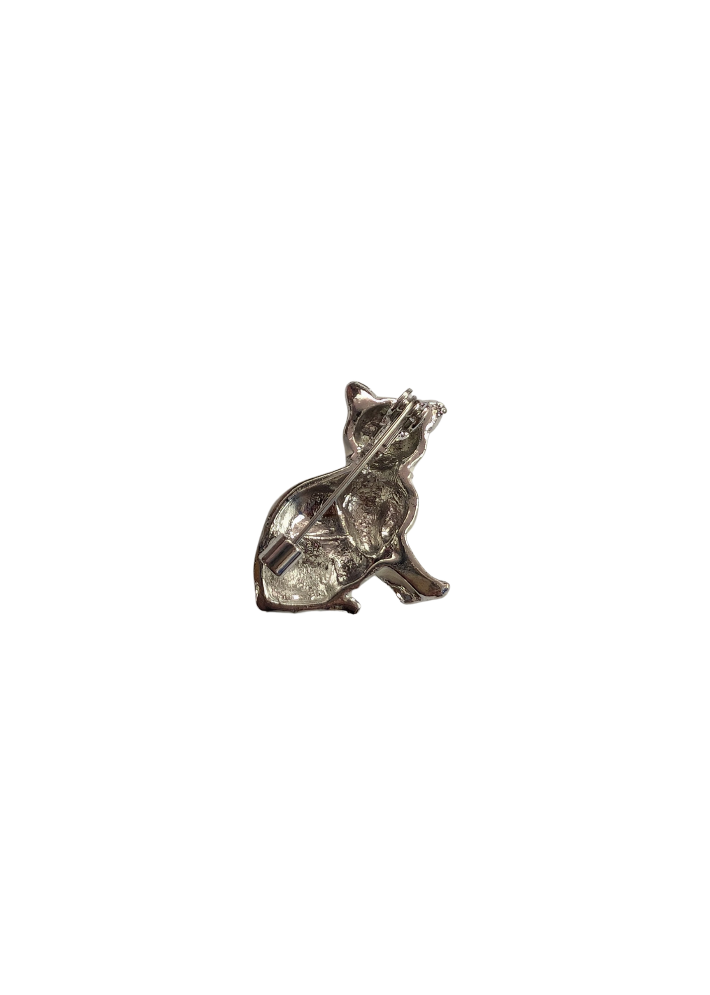 The Edit - Mini White & Green Spotty Cat Brooch