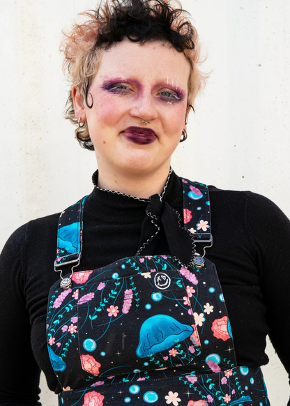 Rebel Romance - Floral Jellyfish Stretch Flared Pinafore