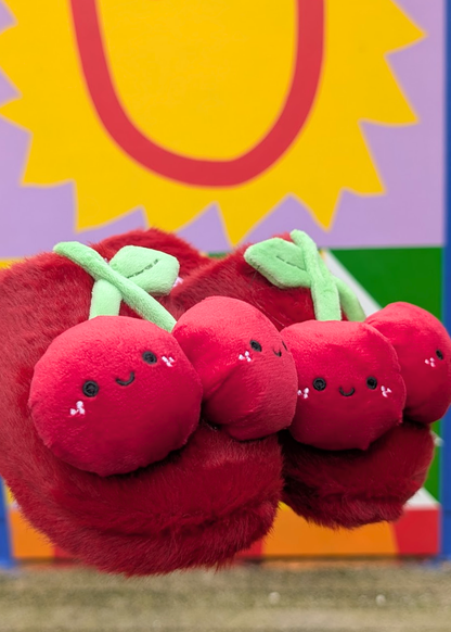 Daisy Street - Cherry Plush Slippers