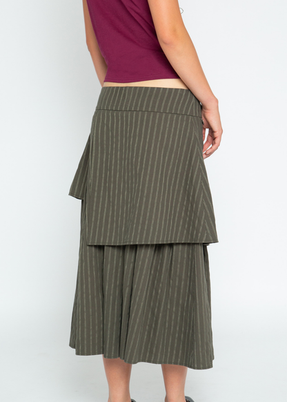 Daisy Street - Pinstripe Layered Heidi Skirt