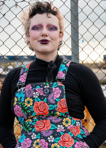 Rebel Romance - Tattoo Floral Flared Pinafore