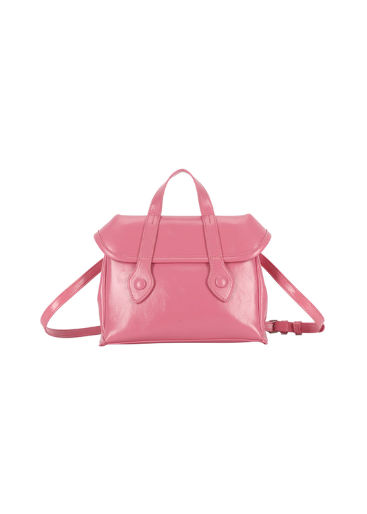 The Edit - Raspberry Pink Patent Faux Leather Handbag