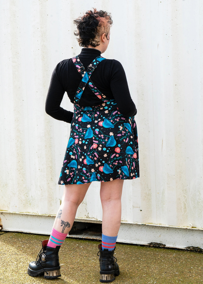 Rebel Romance - Floral Jellyfish Stretch Flared Pinafore