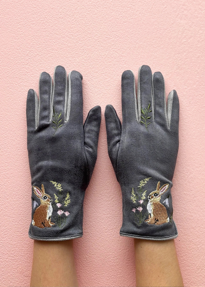 House of Disaster - Secret Garden Embroidered Rabbit Gloves