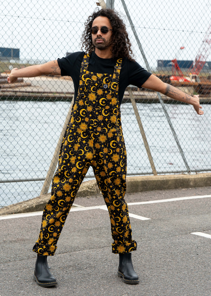 Rebel Romance - Celestial Sun and Moon Stretch Dungarees