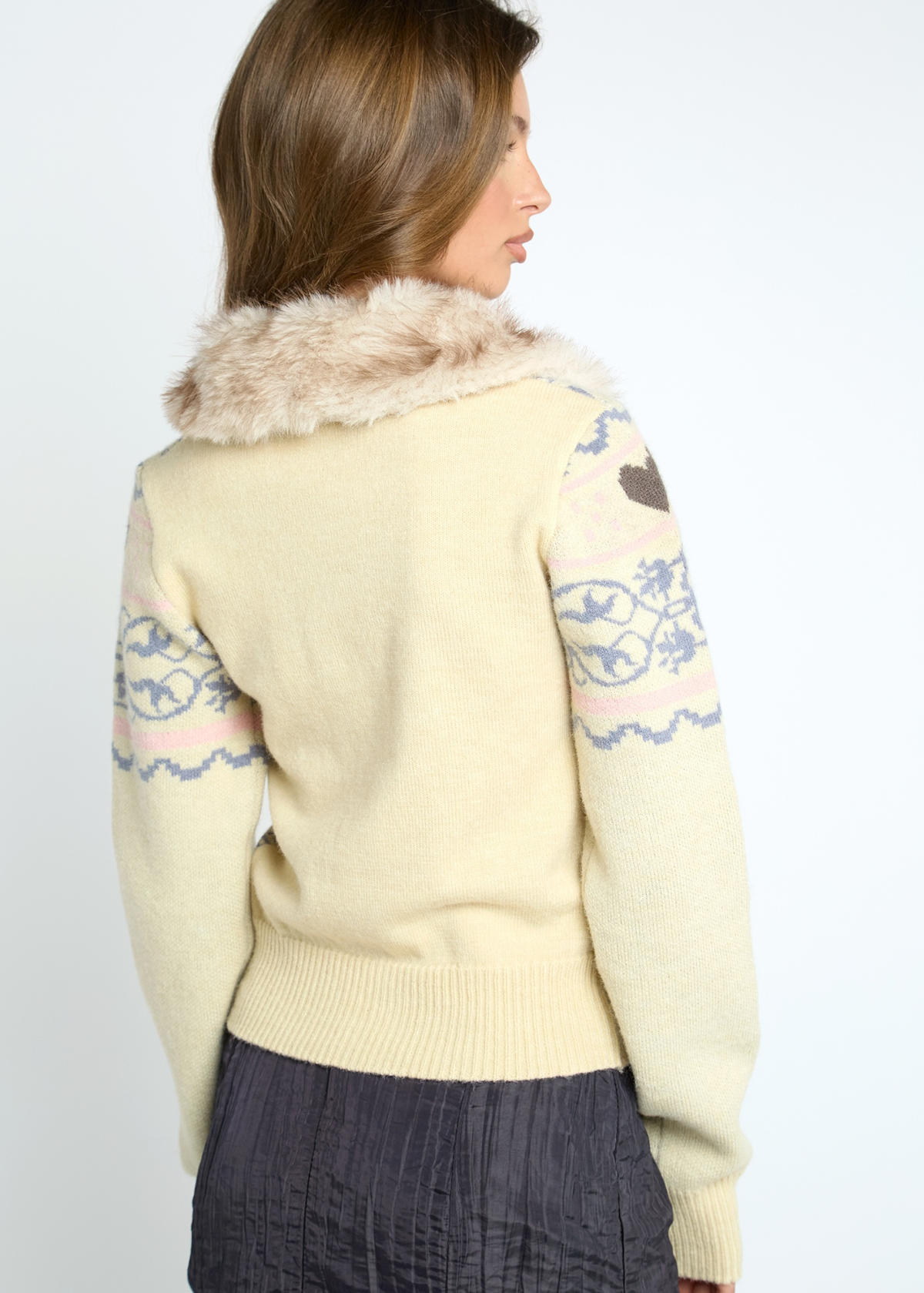 Daisy Street - Yellow Equestrian Horse Zip-up Cardigan