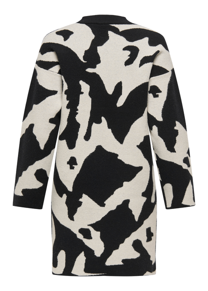Only - Black and White Abstract Knit Mini Dress