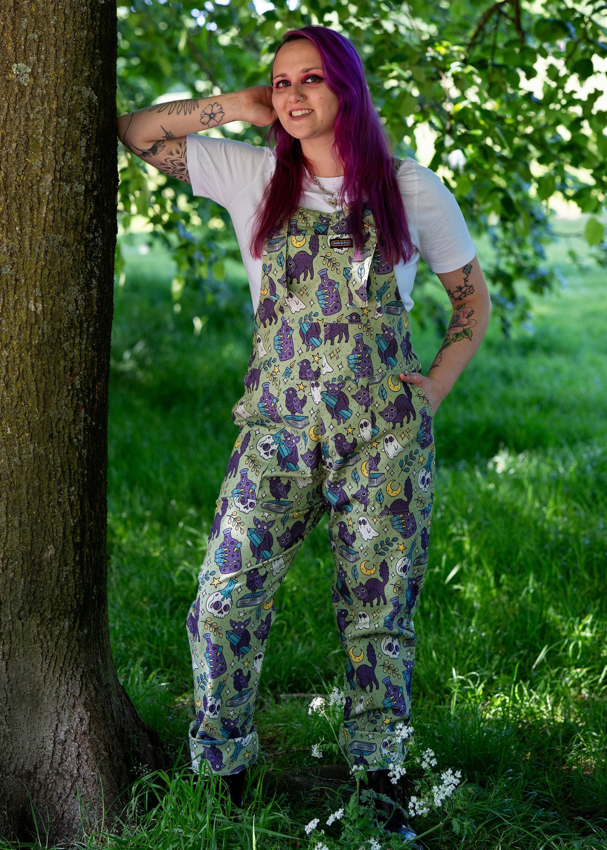 Run & Fly - Cool Mint Spooks Stretch Twill Dungarees