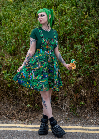 Rebel Romance - Pond Birds Flared Pinafore