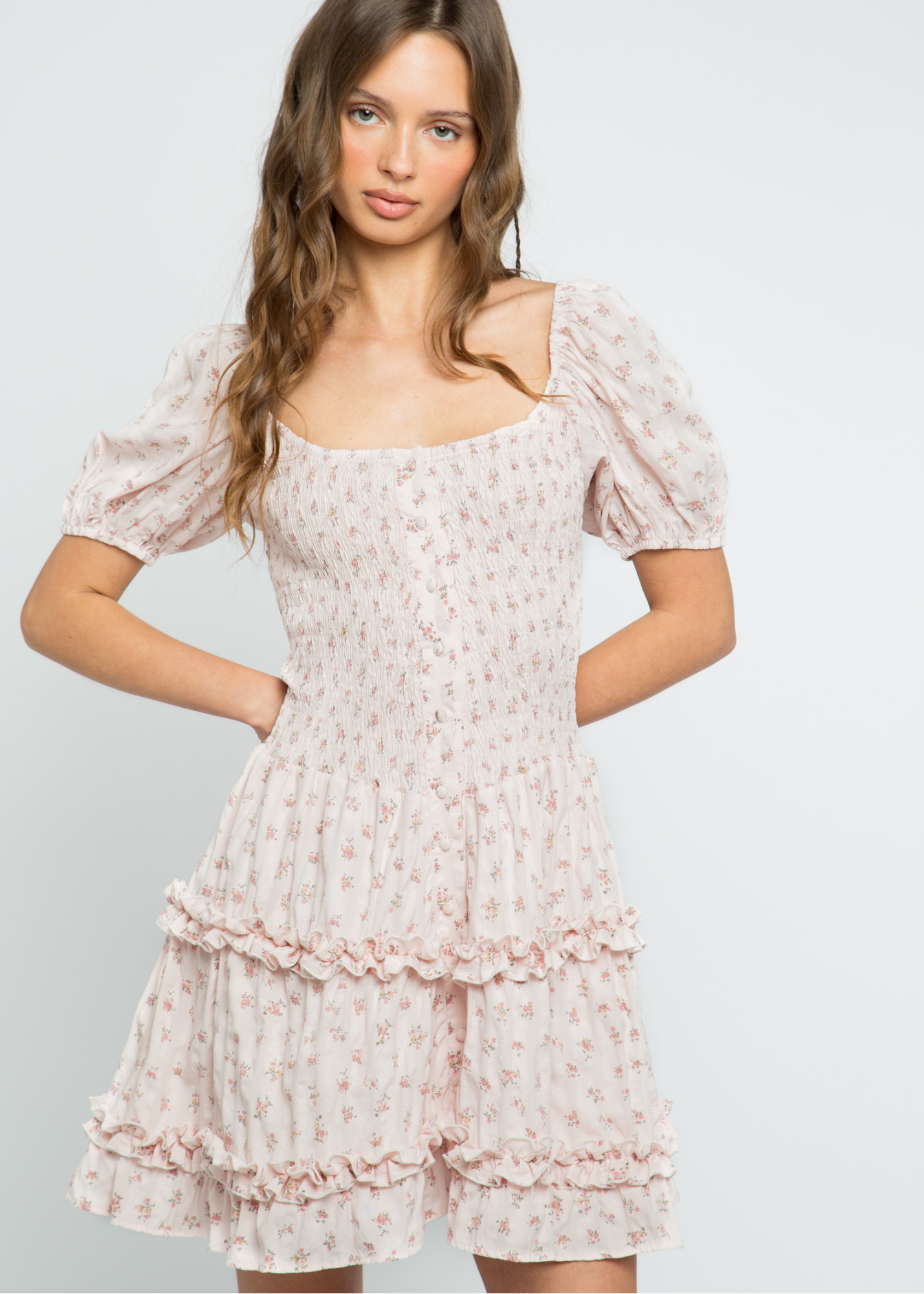 Daisy Street - Mae Floral Frill Mini Dress