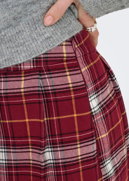 Only - Red & White Checked Mini Skirt