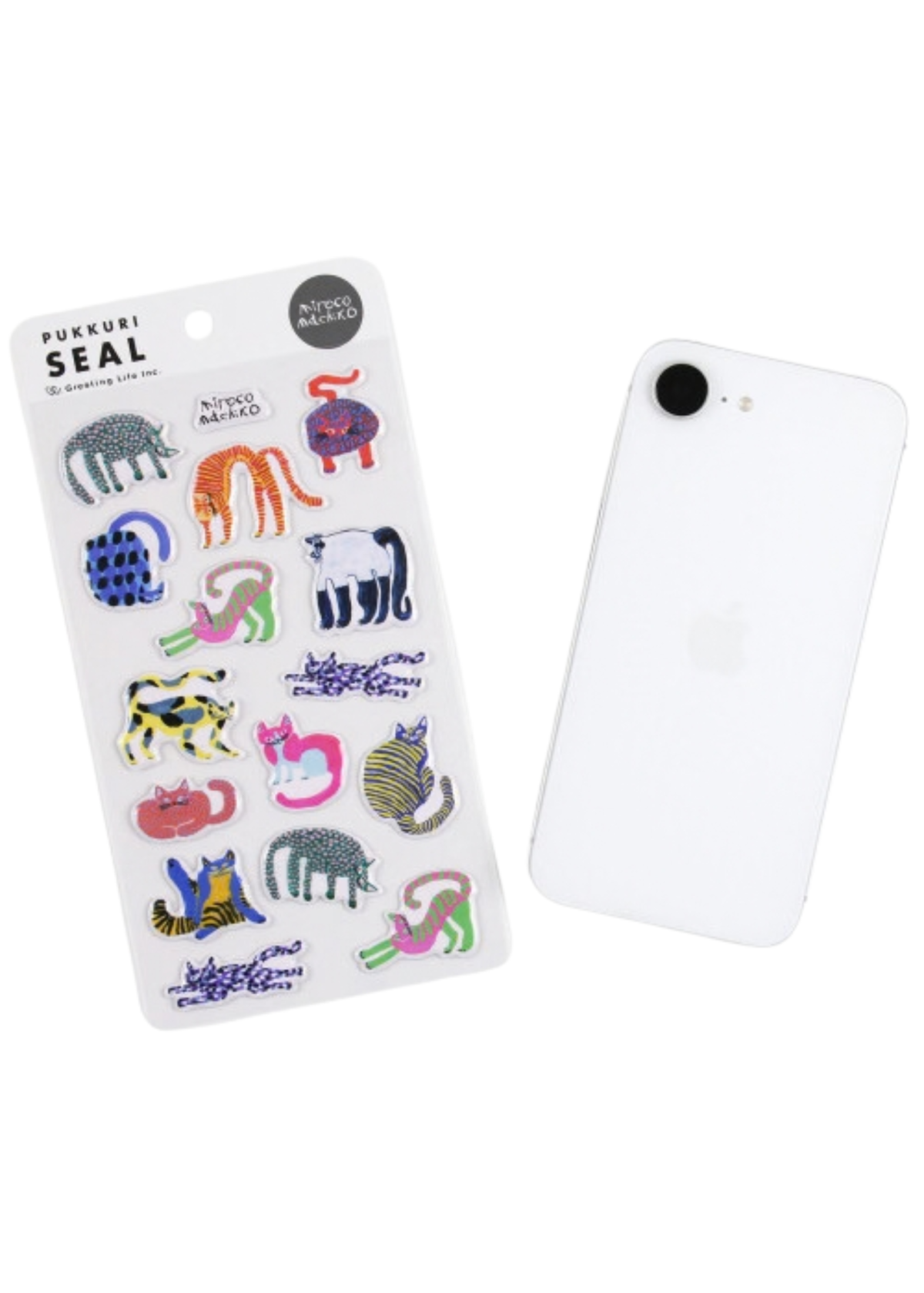 Greeting Life - Colourful Cat Puffy Stickers