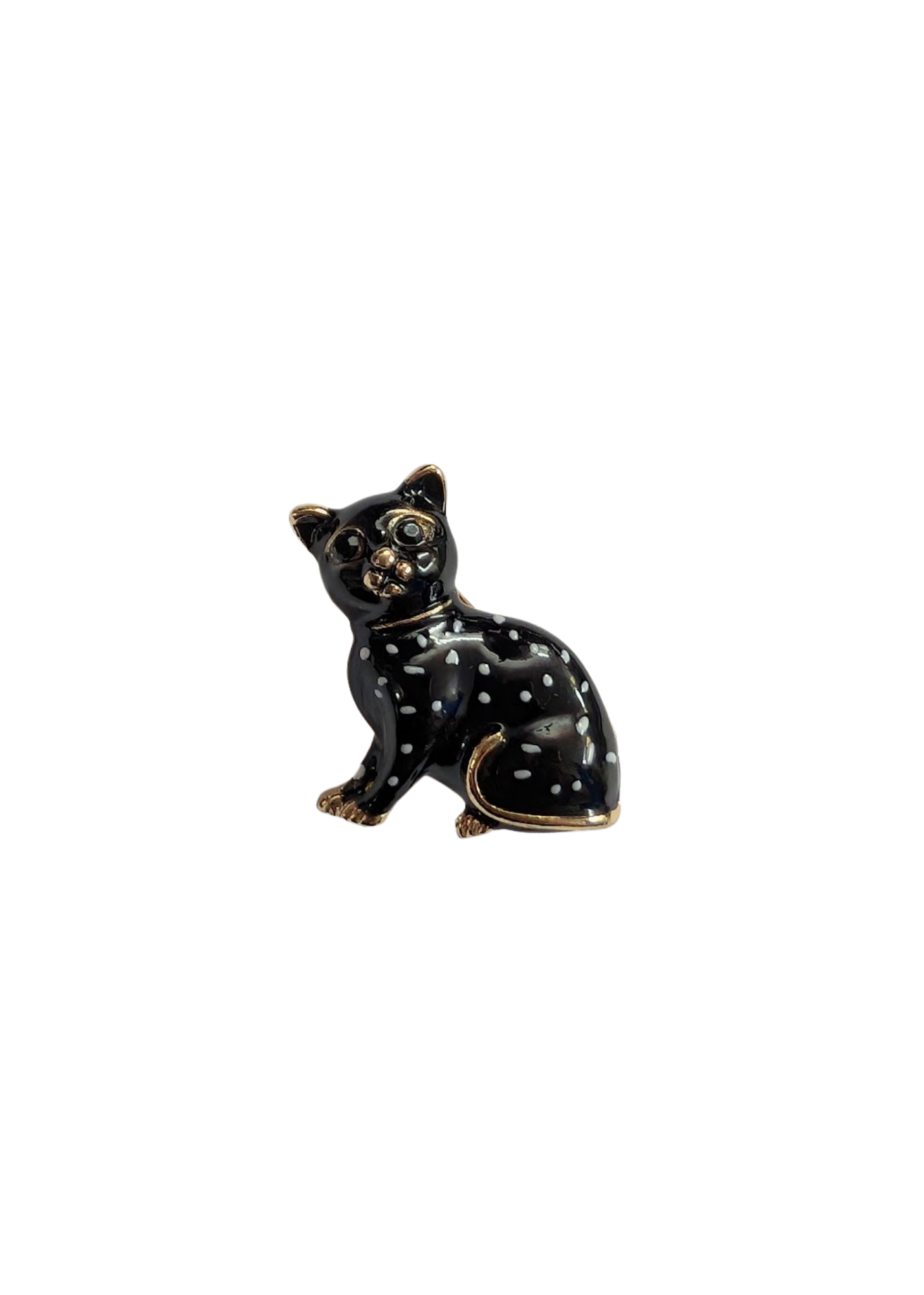 The Edit - Mini Black & White Spotty Cat Brooch