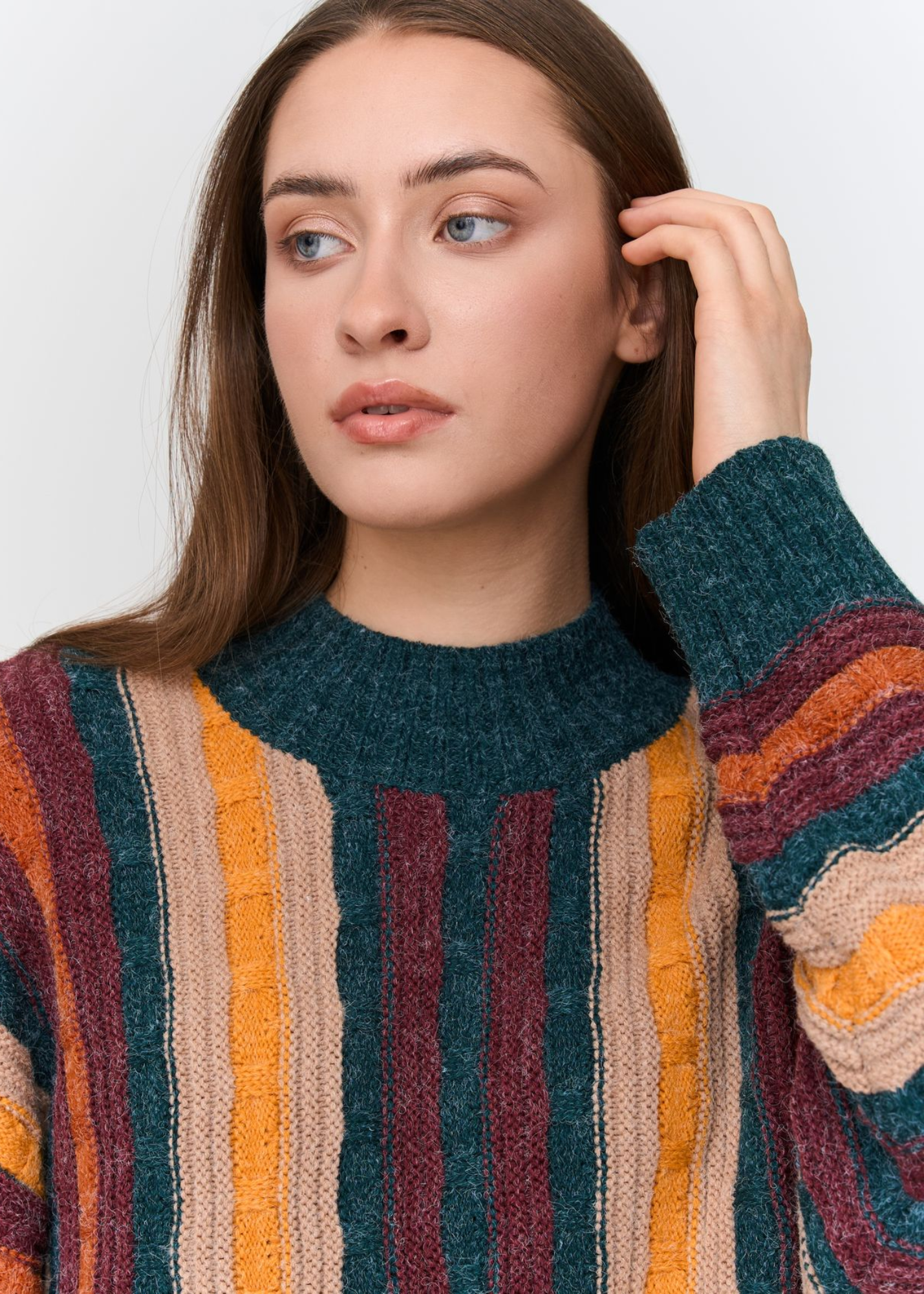 24COLOURS - Textured Striped Knitted Jumper
