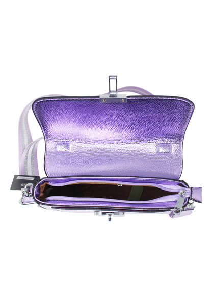 The Edit - Metallic Satchel Bag in Purple
