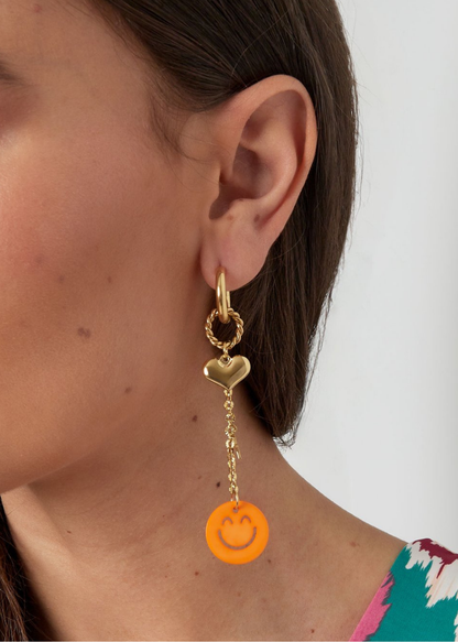 The Edit - Love to Smile Pink Drop Earrings in Gold