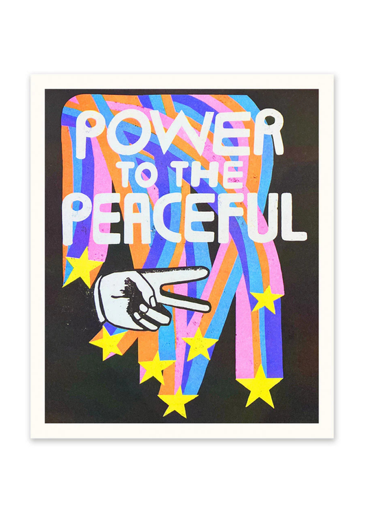Ohh Deer - Power to the Peaceful Riso Print