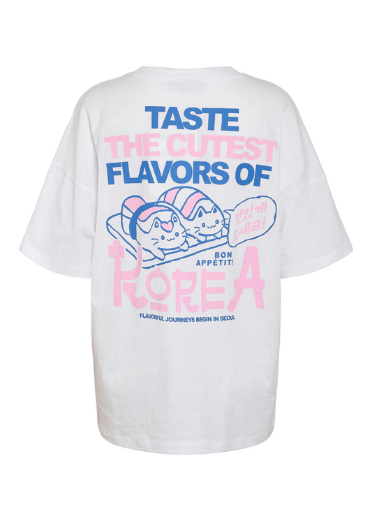 Noisy May - White Sushi Cat Tee