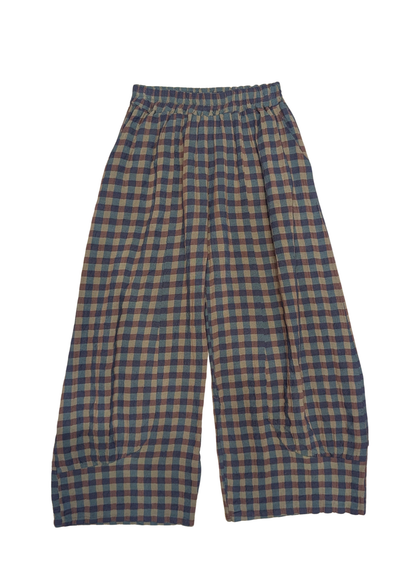 The Edit - Green & Blue Checked Gingham Balloon Trousers