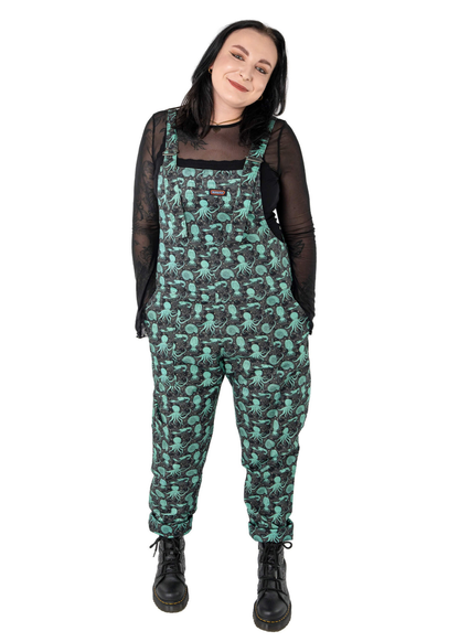 Run & Fly - Green Seas Stretch Twill Dungarees