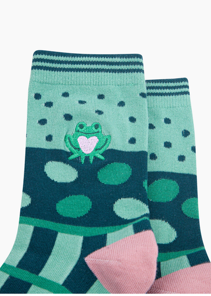 Sock Talk - Embroidered Frog Socks