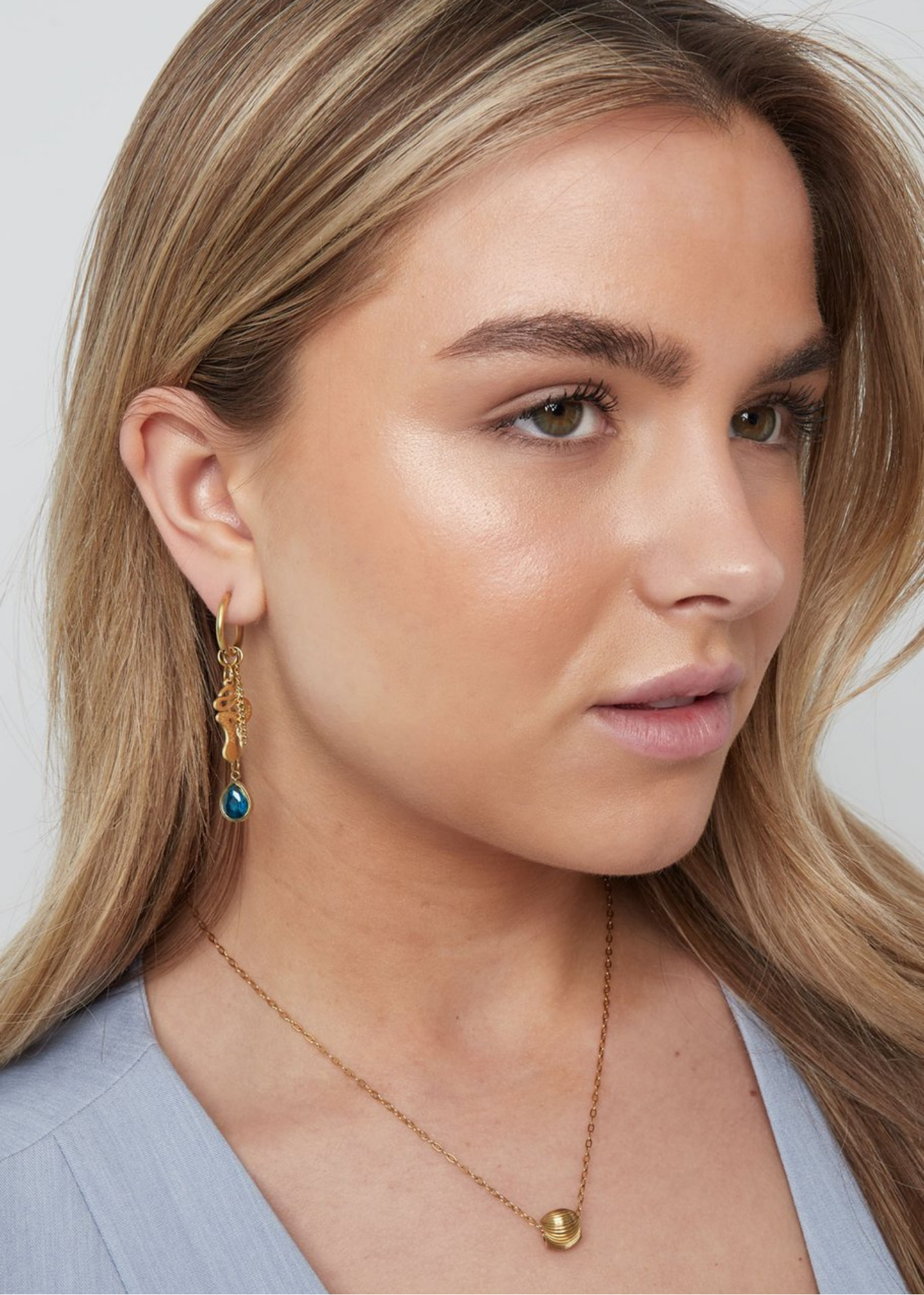 The Edit - Snake Tear Drop Earrings in Silver