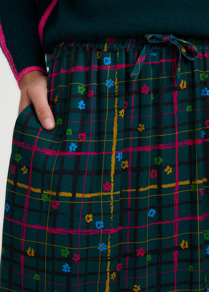 Sugarhill Brighton - Melody Teal Doodle Midi Skirt
