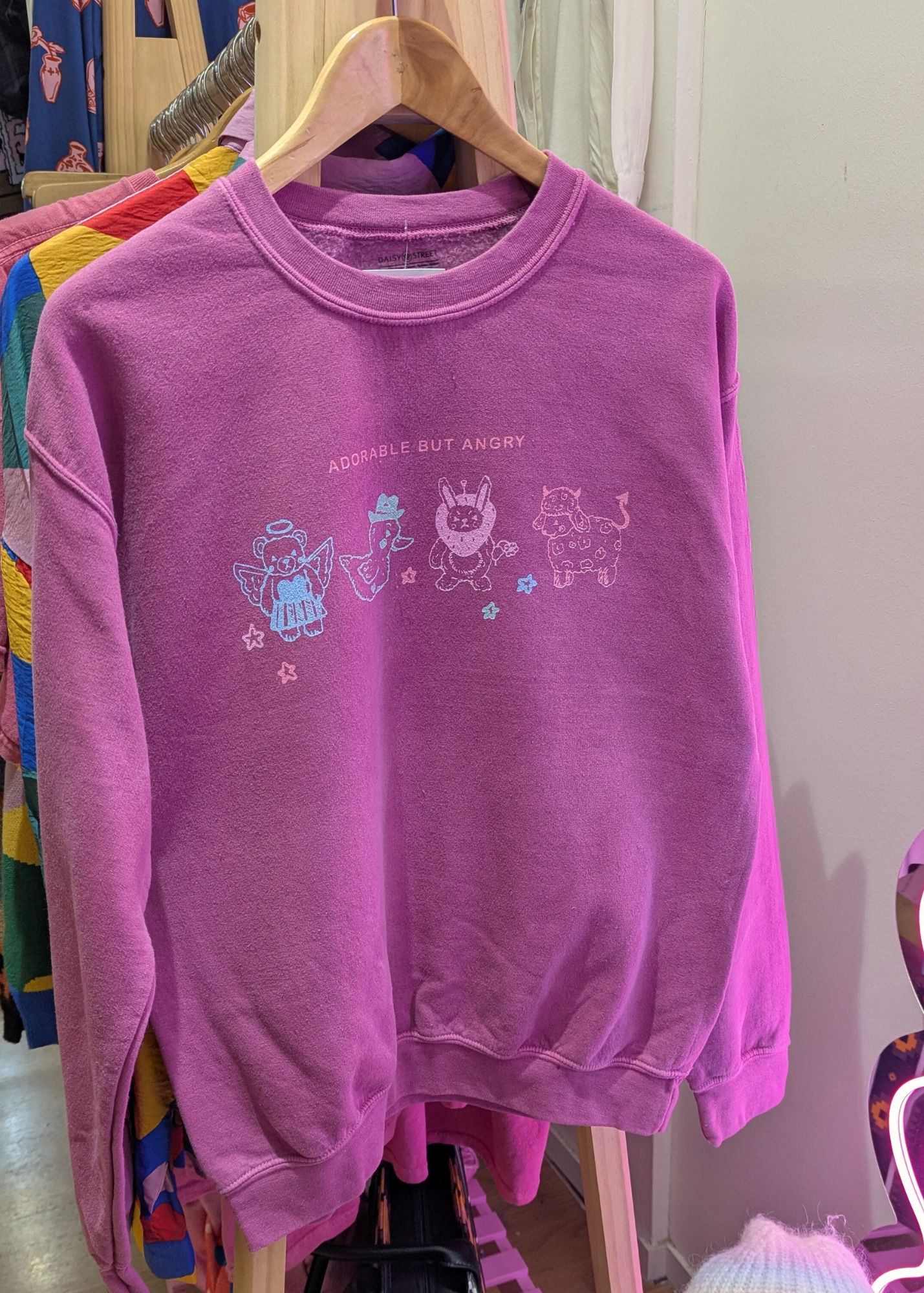 Daisy Street - Raspberry Adorable but Angry Sweater