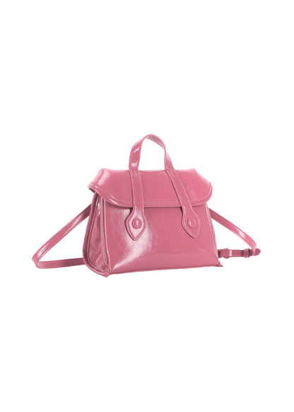 The Edit - Raspberry Pink Patent Faux Leather Handbag
