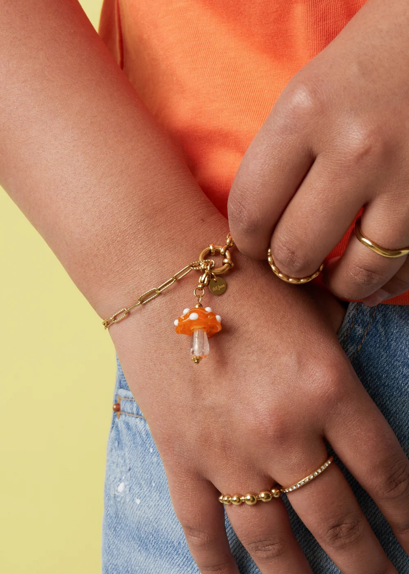 The Edit - Mushroom Charm in Orange