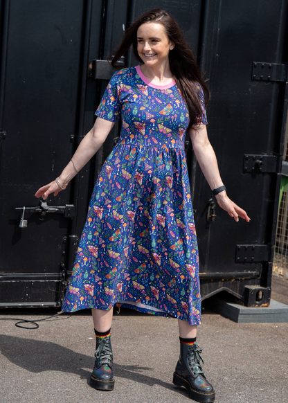 Rebel Romance - Nocturne Meadow Midi Stretch Dress