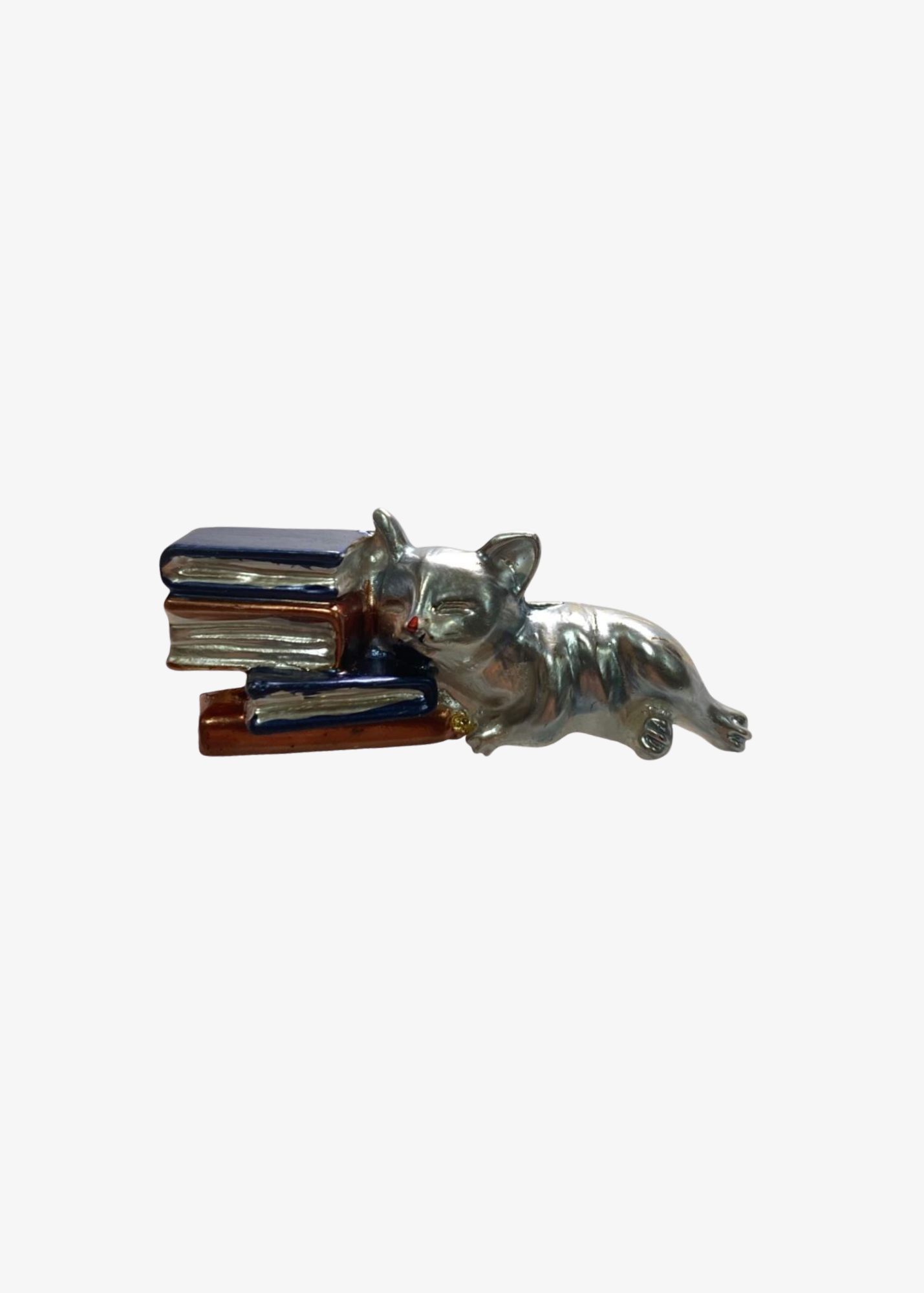 The Edit - Silver Cat & Books Brooch