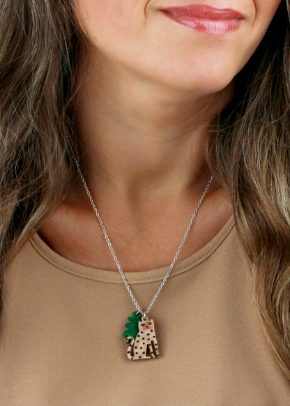 Little Moose - Doodle Leopard Charm Necklace