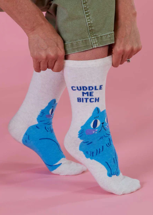 Blue Q - Cuddle Me B*tch Crew Socks