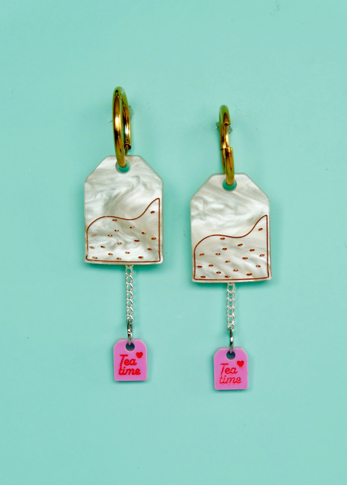 Cuteryko - Tea Bag Hoop Earrings