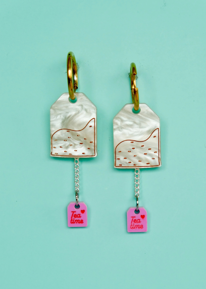 Cuteryko - Tea Bag Hoop Earrings