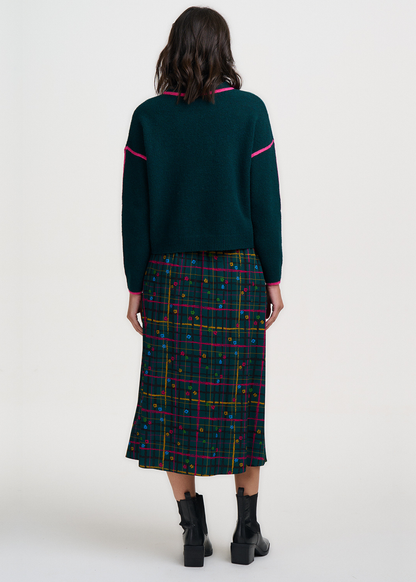 Sugarhill Brighton - Melody Teal Doodle Midi Skirt