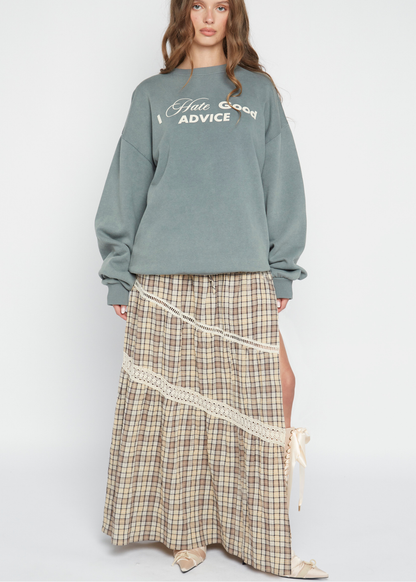 Daisy Street - Clove Check Maxi Skirt