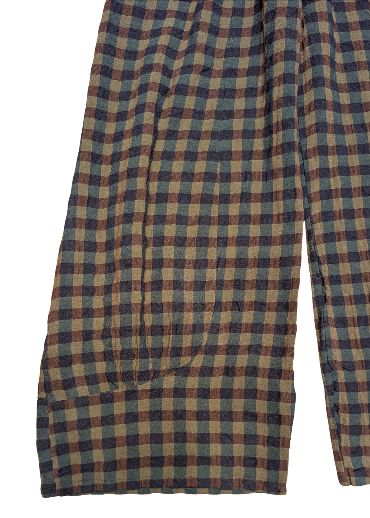 The Edit - Green & Blue Checked Gingham Balloon Trousers