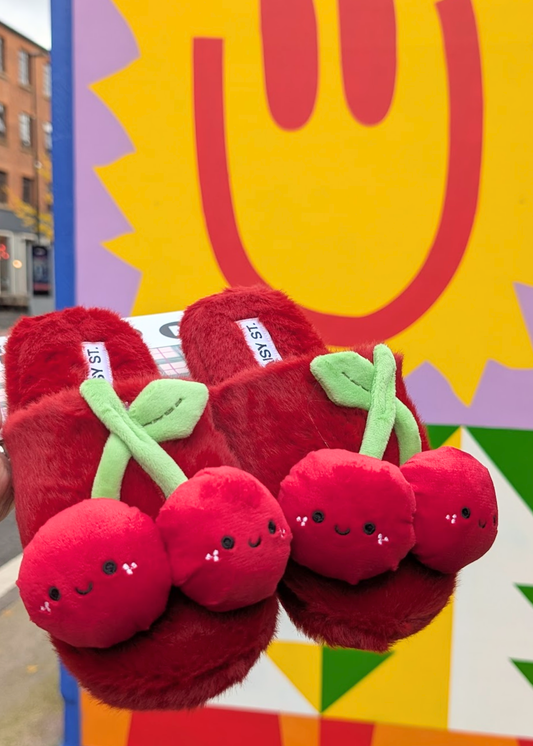 Daisy Street - Cherry Plush Slippers