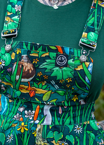 Rebel Romance - Pond Birds Flared Pinafore