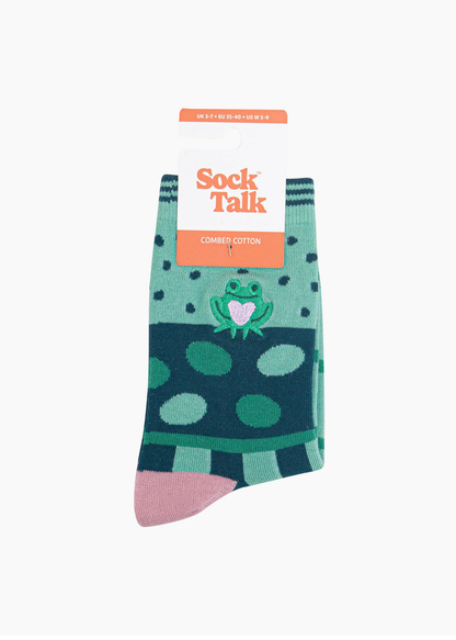 Sock Talk - Embroidered Frog Socks