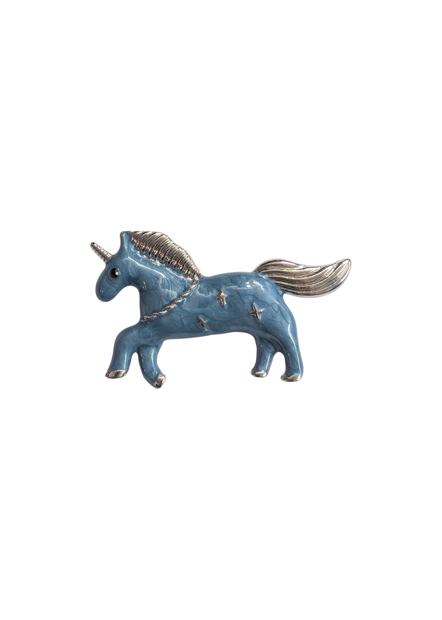 The Edit - Blue Enamel Cute Unicorn Brooch