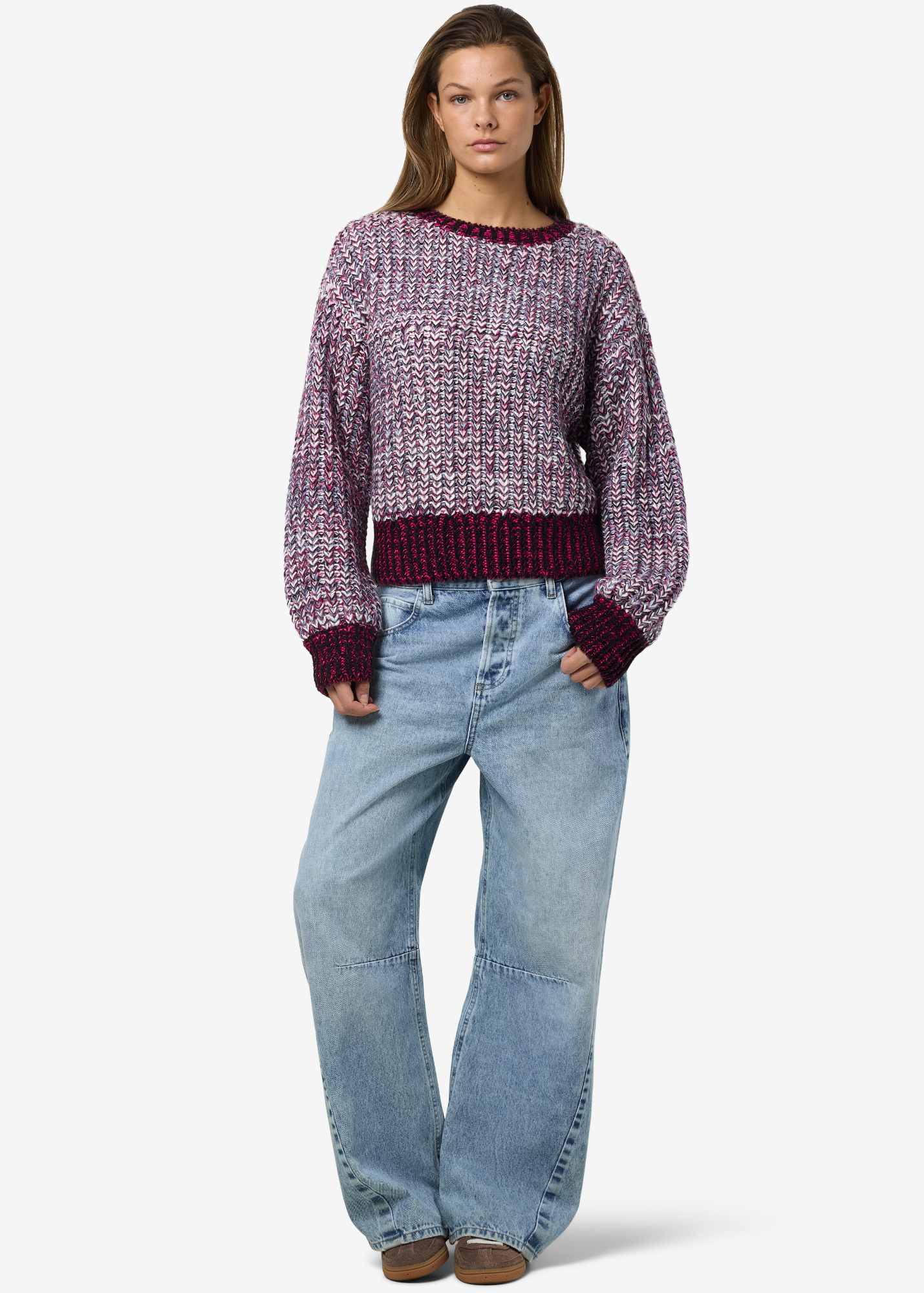 Noisy May - Maroon Chunky Knit Jumper