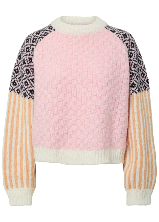 Pieces - Pastel Pink Remix Knit Jumper